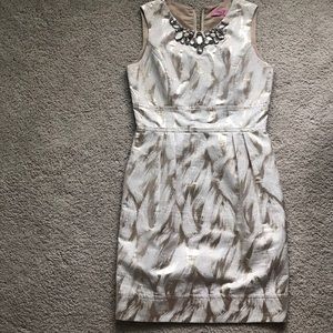 Eliza J Gold Brush Stroke Dress
